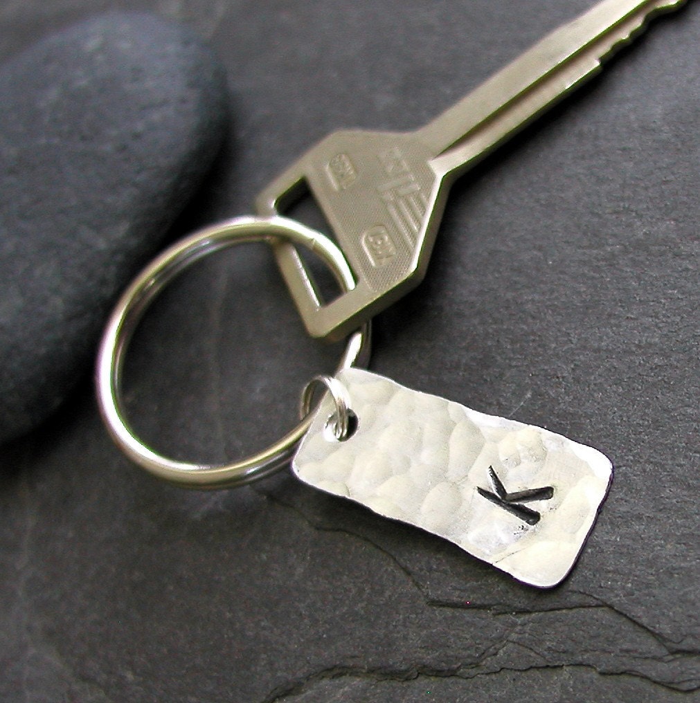 Personalized Aluminum Keychain - Hand Hammered