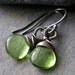 Lime Green Quartz Sterling Silver Wrapped Dangle Earrings - Sprout