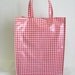 Durable Oilcloth Shopping Tote - Red Gingham