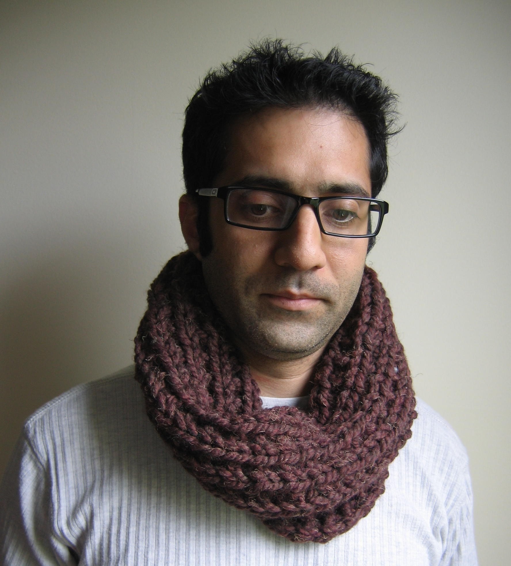 The Urbane Man knit cowl- Brown