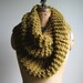 Super Snuggly chunky knit cowl Army. Split Pea green.