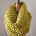 Super Snuggly Chunky knit cowl Mustard Yellow. Citrine. Gold.