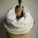 Oversized Cable knit cowl Cream. Ivory. Infinity scarf.