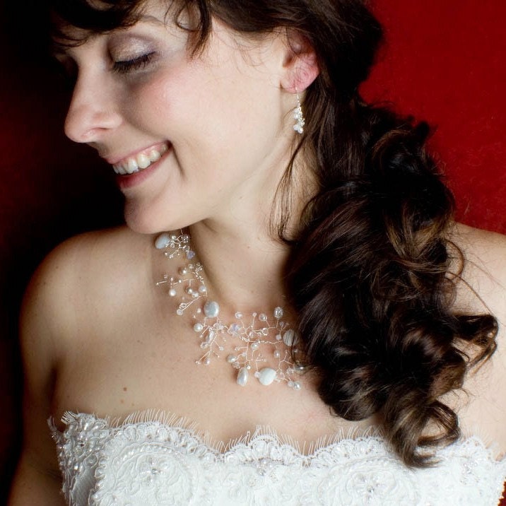 Simple drop bridal earrings