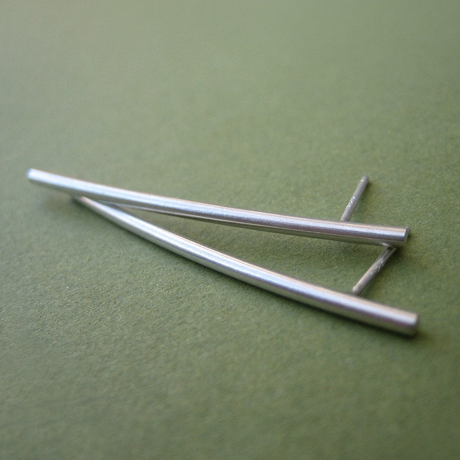 Modern Sticks, Made to Order sterling earrings