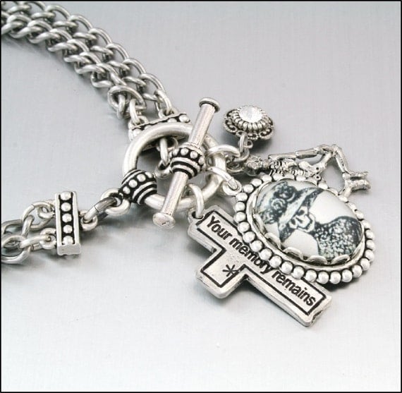Day of the Dead Silver Charm Bracelet, Dia de los Muertos Charm Bracelet, Day of the Dead Jewelry