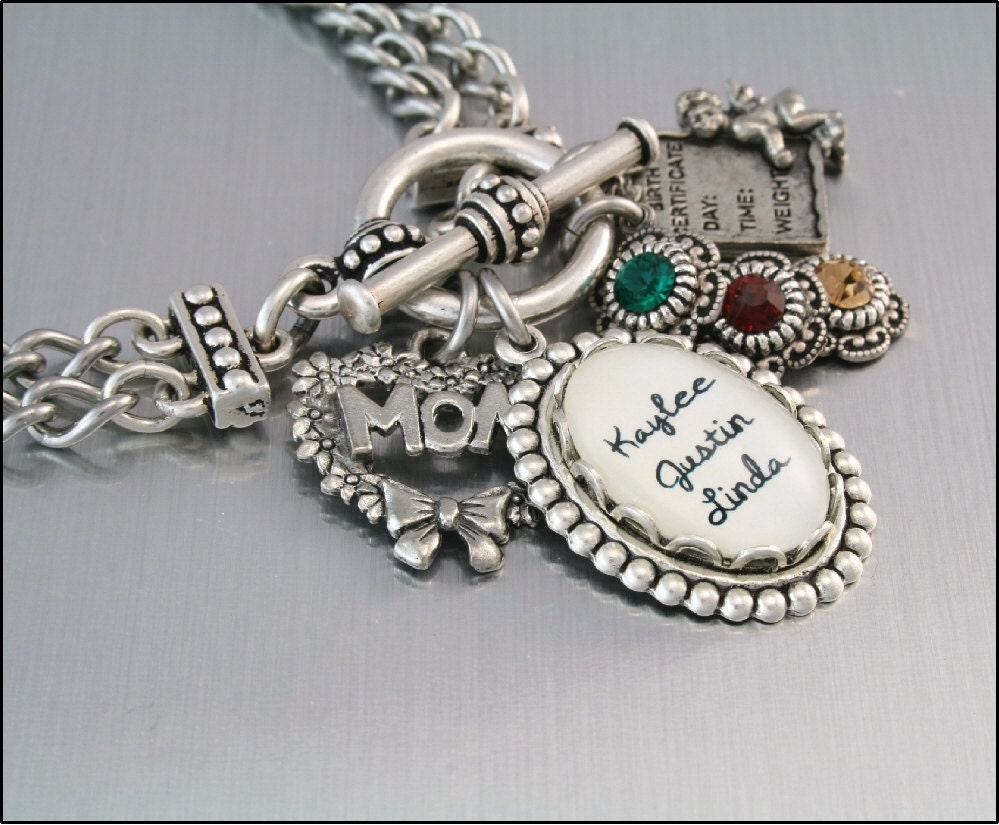 Buy birthstone jewelry for grandmothers - Mom's Birthstone Jewelry, Personalized Mother's Bracelet, Grandmother Bracelet, Childrens Names, Mother's Day Gift, 1-5 Children Names