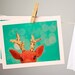 golden antlers . 2 holiday cards