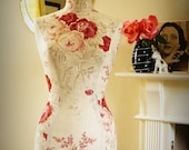 Tailored English Rose Linen Display Mannequin Dressform - Kate