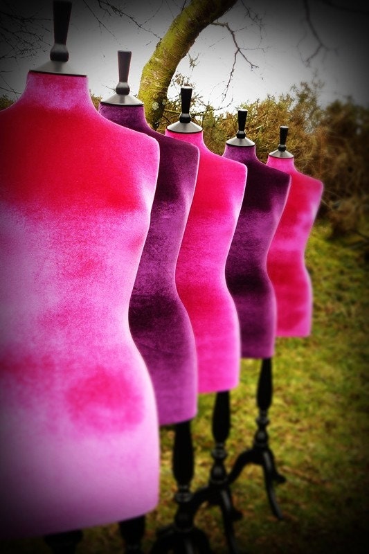 Corset Laced Mannequin Velvet PINK as seen on Gok's Clothes Roadshow