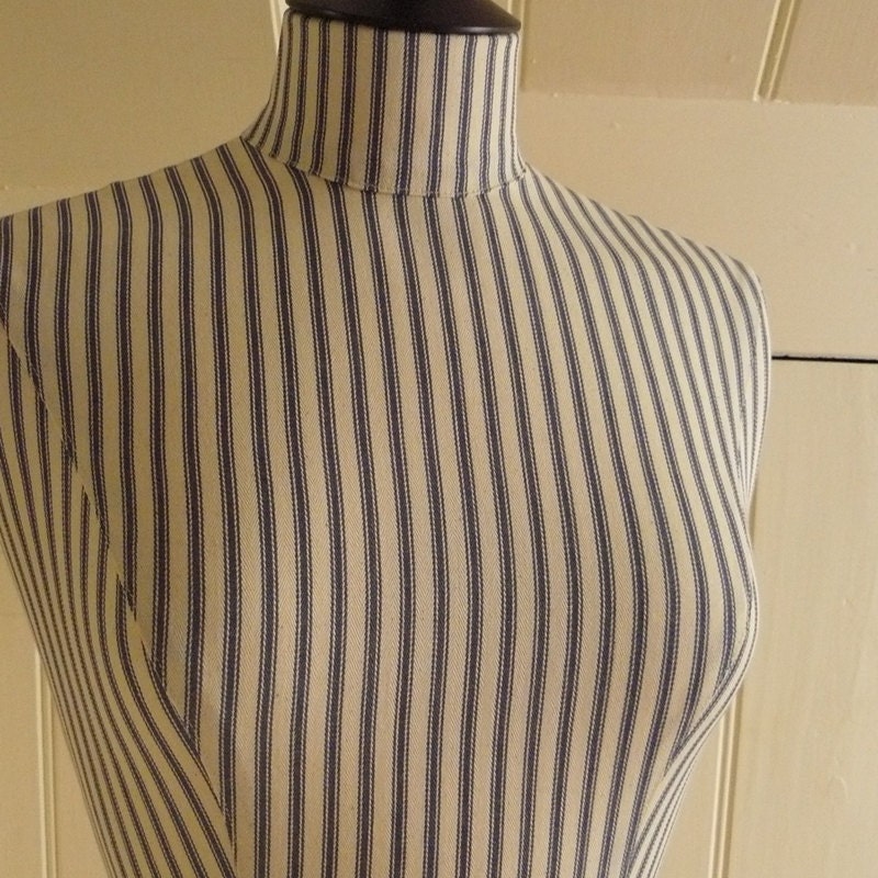 Striped Ticking Corset & Laced Mannequin Dress Bust Form - Betty
