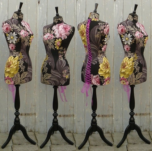 Striking Floral Designers Guild Linen Display Mannequin Dressform - Olivia