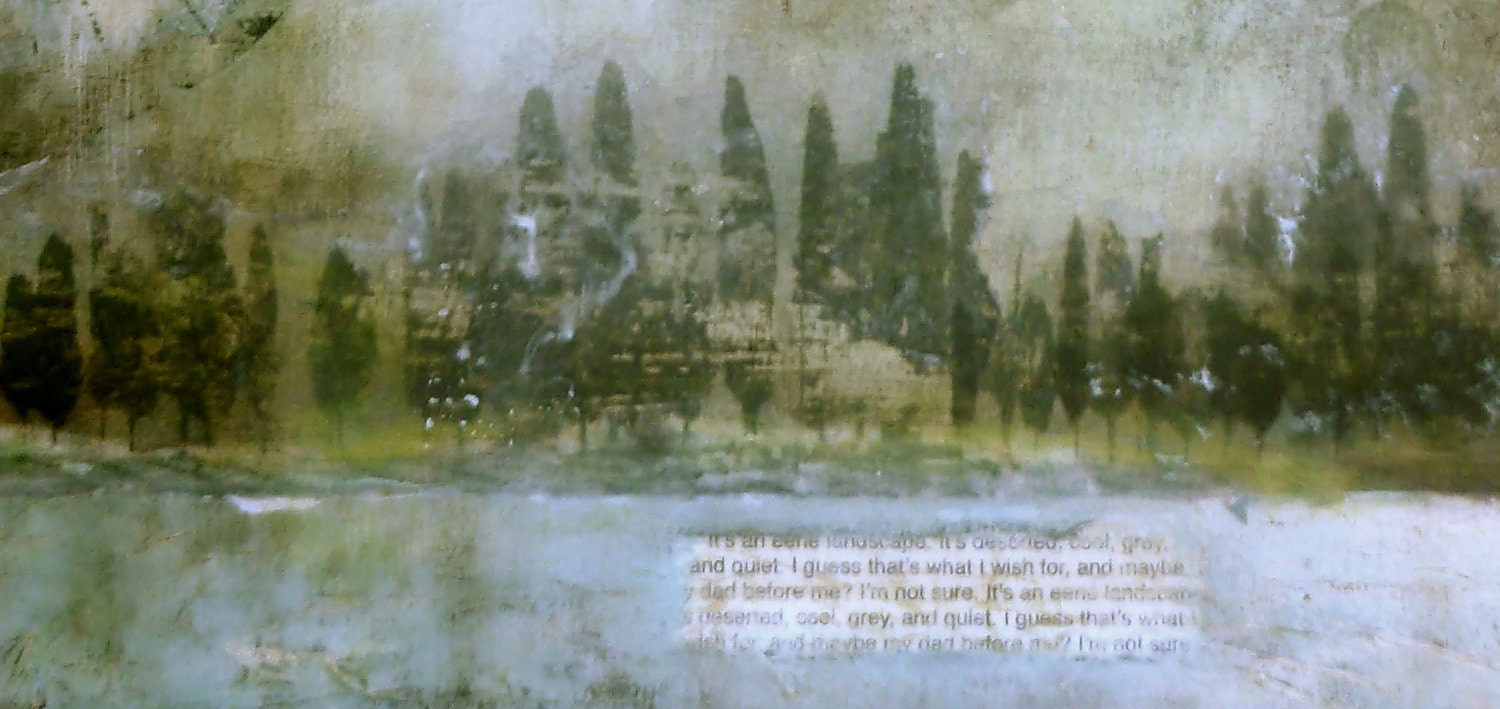 FREE SHIPPING Katie Hofacker Original Art Abstract Acrylic Landscape Painting & Resin Collage
