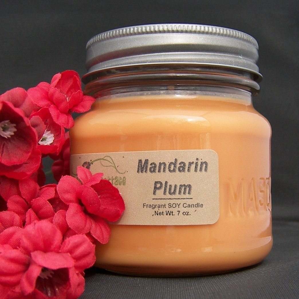 MANDARIN PLUM SOY Candle - Highly Scented