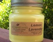 LEMON LAVENDER SOY Candle - Highly Scented - Fresh and Clean Scent