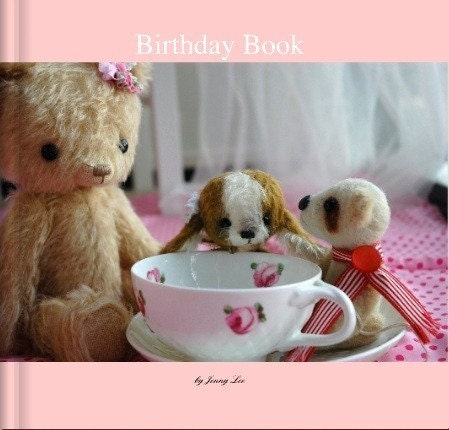 Birthday Book by bear artist Jenny Lee of jennylovesbenny bears - IMAGE WRAP hard cover