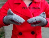 PDF Knitting Pattern Shark Mittens