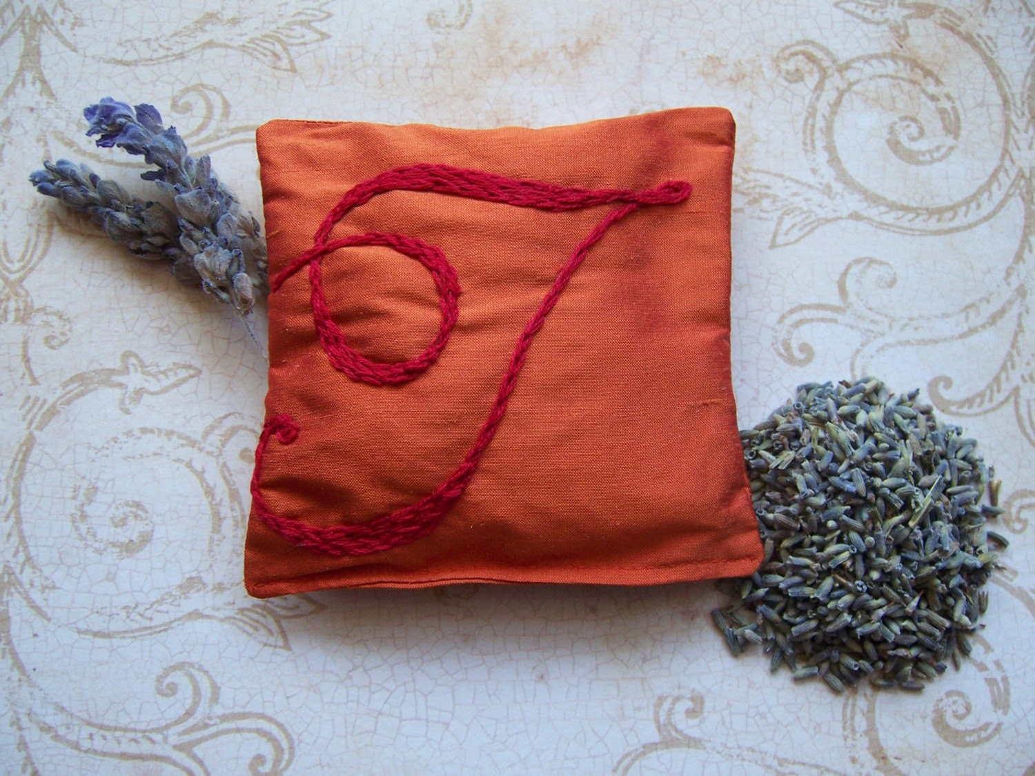 Dolce Dreams Hand Embroidered Dupioni Silk Lavender Sachets