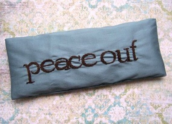 Lavender and Flaxseed Eye Pillow Hand Embroidered by Dolce Dreams