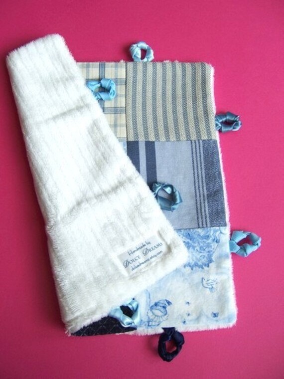 Baby Boy Blanket Custom Lovey Clutch with Hand Embroidery by Dolce Dreams
