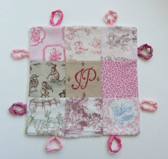 Custom Baby Girl Hand Embroidered  Lovey  by Dolce Dreams