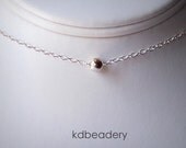 Solo. Tiny Silver Orb Necklace. Sterling Silver. Minimalist.