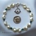 Aine. Swarovski Pearl Twist Bracelet. Emerald Crystal, Claddagh. Bridal.