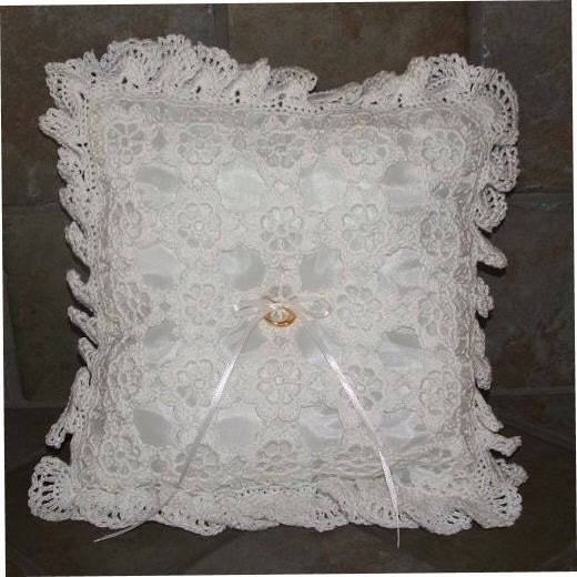 Crochet PatternFloral Crochet Ring Bearer Pillow by cobblerscabin