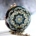 Locket, Blue Locket, Resin Locket, Vintage Locket, Enameled Locket, Brass Filigree Locket