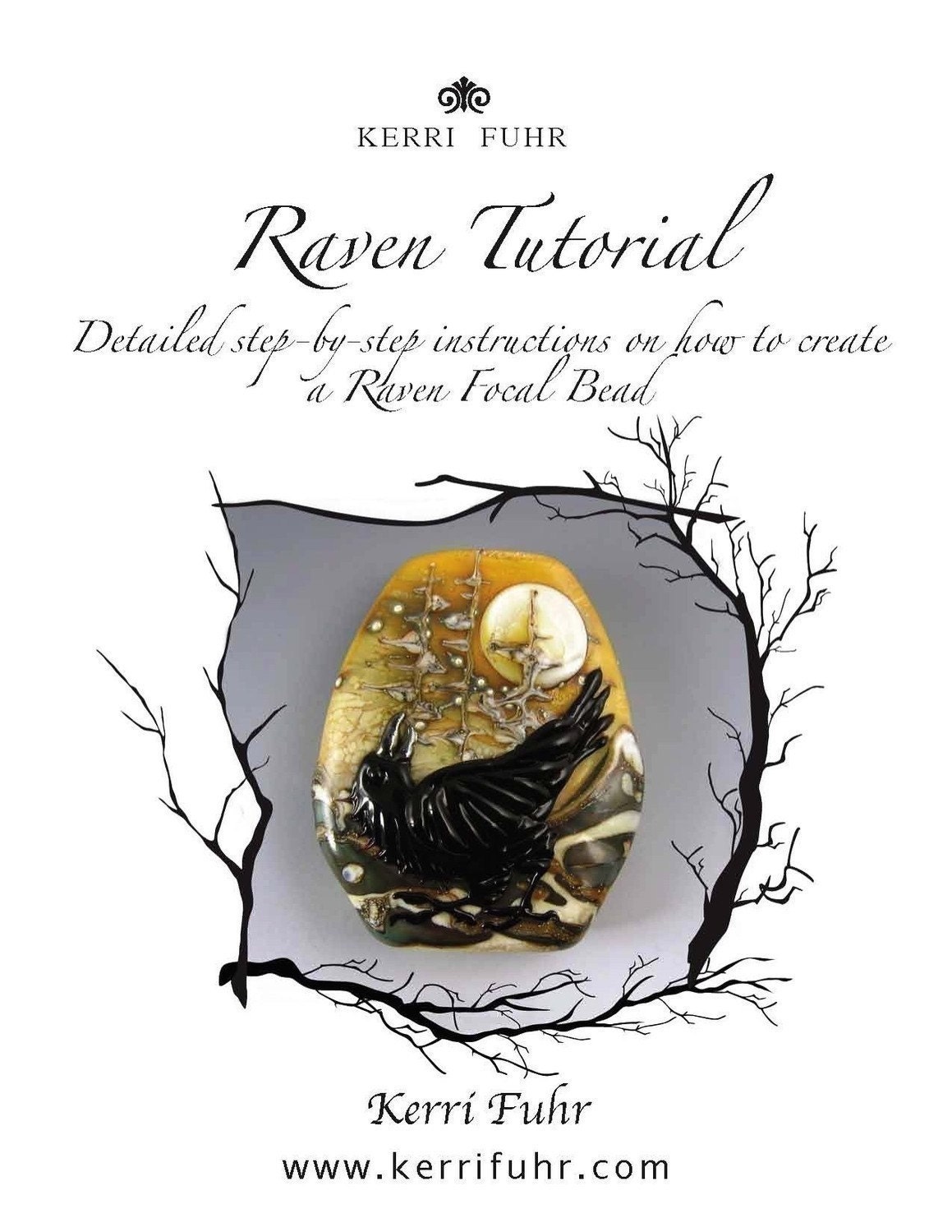 Kerribeads Tutorial -Lampwork Raven / Landscape Focal Bead Tutorial