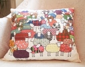 Colourful Sheep Cushion Small