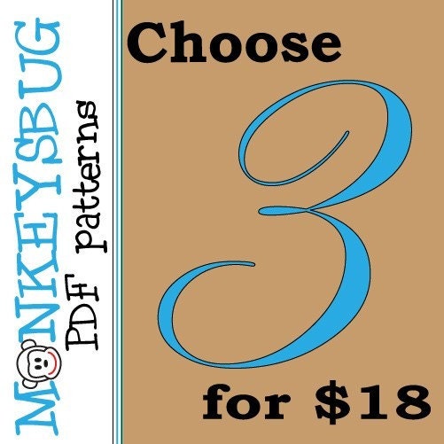 Bargain Bundle Choose Any THREE Sewing Pattern eBooks SAVE 25 PERCENT