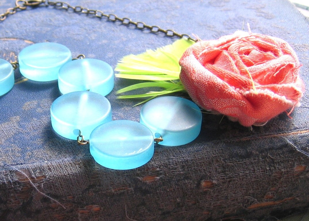 Shabby Rose Necklace In Resplendent Orange No. 1