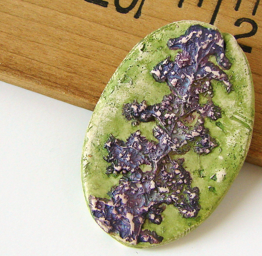Handmade Polymer Clay Pendant/Focal - Imprint Series