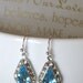 Something Blue Bridal Earrings, Glam Tear Drop, Swarovski Crystals