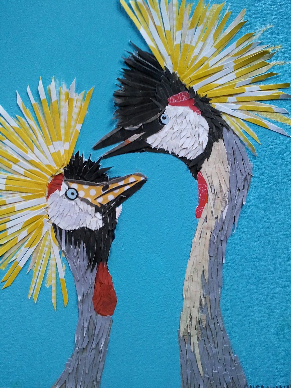 SALE Two Crowned Cranes Limited Edition Print