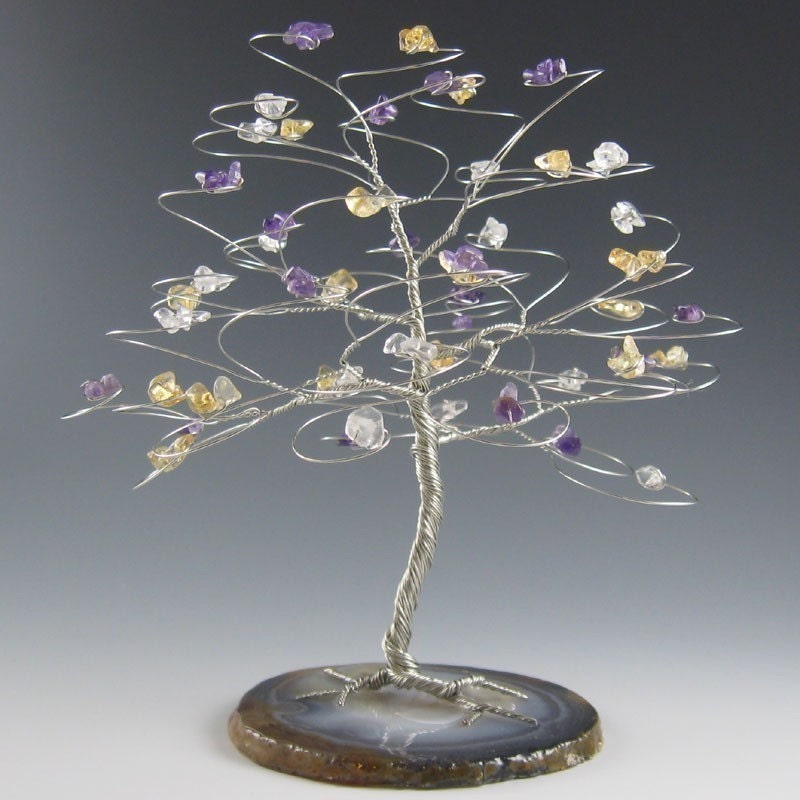 CUSTOM - Tree Cake Topper 6" x 6" in Swarovski Crystal Elements or Genuine Gemstone