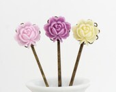 Sale - Mauve Pink Hair Pins - Bobby Pins - Flowergirl, Gift  For Girl, Memorial Day Sale