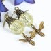 Honey Bee Earrings - Lemon Ice Beaded Earrings With Brass Honey Bee, Bee Earrings, Drop Earrings, Memorial Day Sale