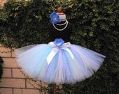 Tutu - Girls Tutu - Blue White Tutu - Whispered Wishes - Custom Sewn Tutu - Up to 12" - sizes newborn up to 5T - tutu for baby, toddler