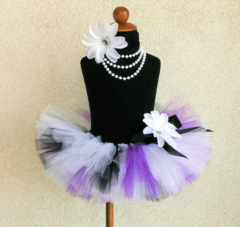 black white purple custom tutu - SPOOKY LITTLE CUTIE - Custom Sewn 6'' Infant Toddler Tutu - newborn to 24 months - For Halloween, Birthdays