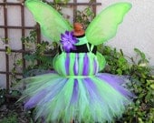 Purple Lavender Green - Custom Tinker Fairy Pixie Dress - Custom SEWN Tutu Dress - available in any size up to 5T and up to 30" long
