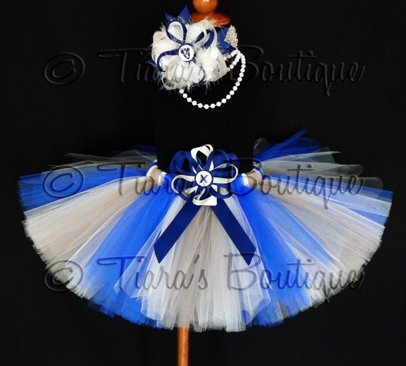Sports Tutu, Bow Set - Design Your Own - Custom Sewn 10" Tutu & Over the Top Bottlecap Hairbow in Your Team Colors - Sizes Newborn up to 5T