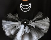 Zebra Tutu - Girls Birthday Tutu Skirt - Black and White Tutu - Harmony Tutu - Custom Sewn 8" Tutu - sizes Newborn to 5T
