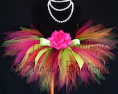 Girls Tutu - Summer Fruit Mix Tutu - Custom Sewn 8" Infant Pixie Tutu - up to 12 months - Photo Props, 1st Birthdays and Baby Shower Gifts