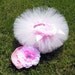 Baby Tutu - Pale Pink Tutu Set - BABY BLUSH - Custom Sewn 6'' Infant Toddler Tutu & Beanie Hat - 1st Birthday Tutu Baby Shower Gift