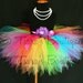 Rainbow Tutu - Custom Sewn 11'' Pixie Tutu - Aura - A Magical Rainbow Tutu - sizes newborn up to 5T