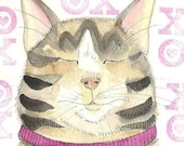 Fat Cat Love xoxo notecard