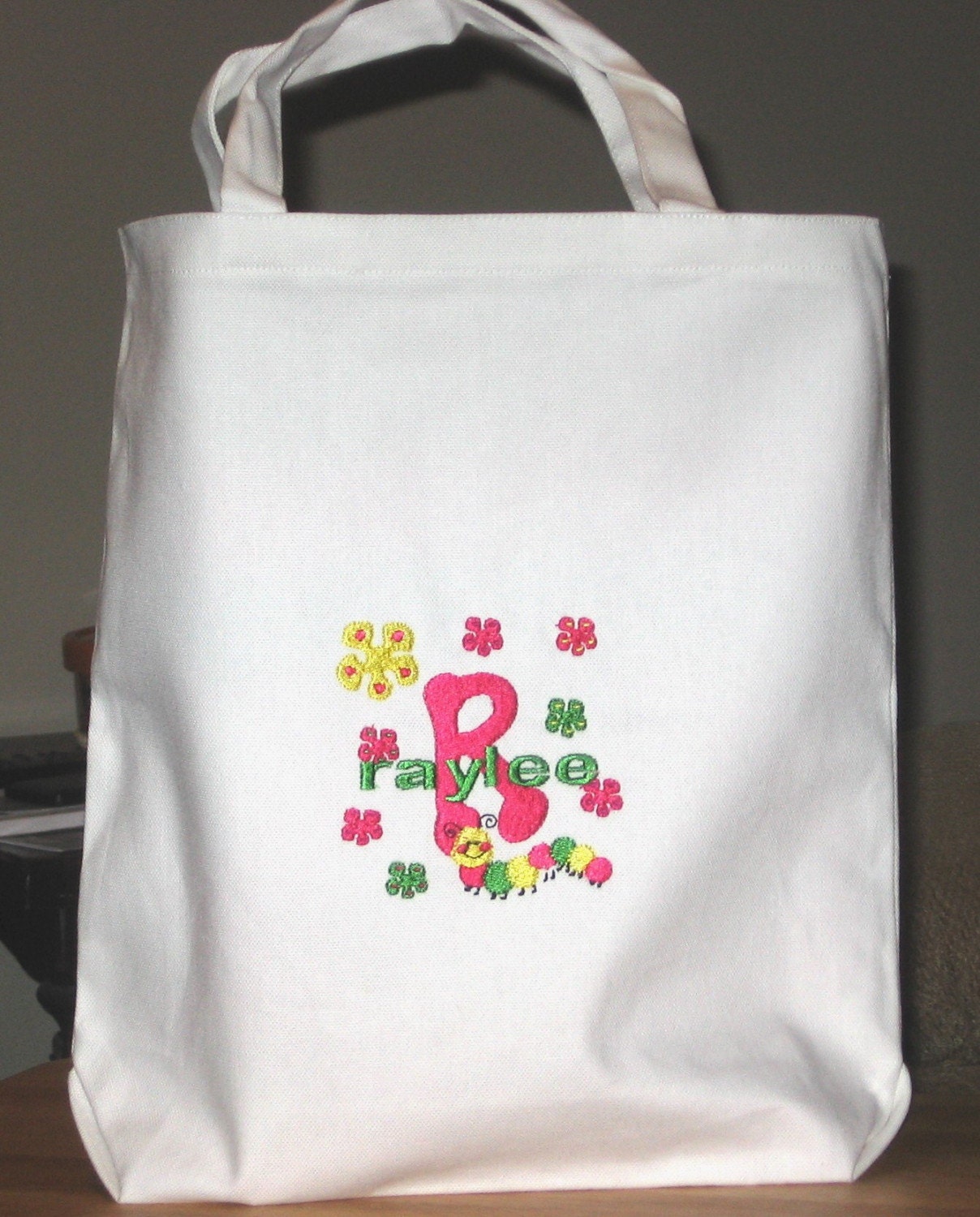 Custom personalized embroidery tote bags for children