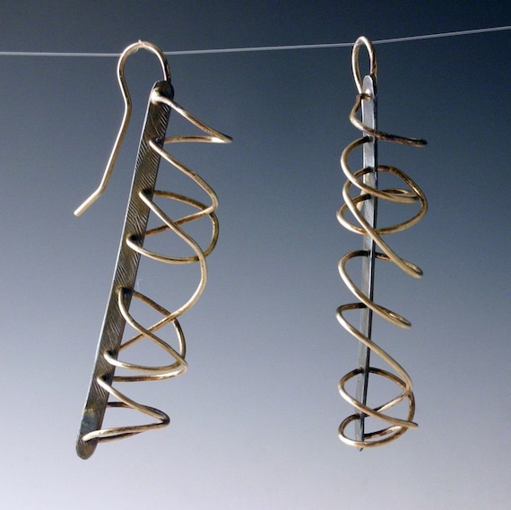 recycled street sweeper scribbles earrings
